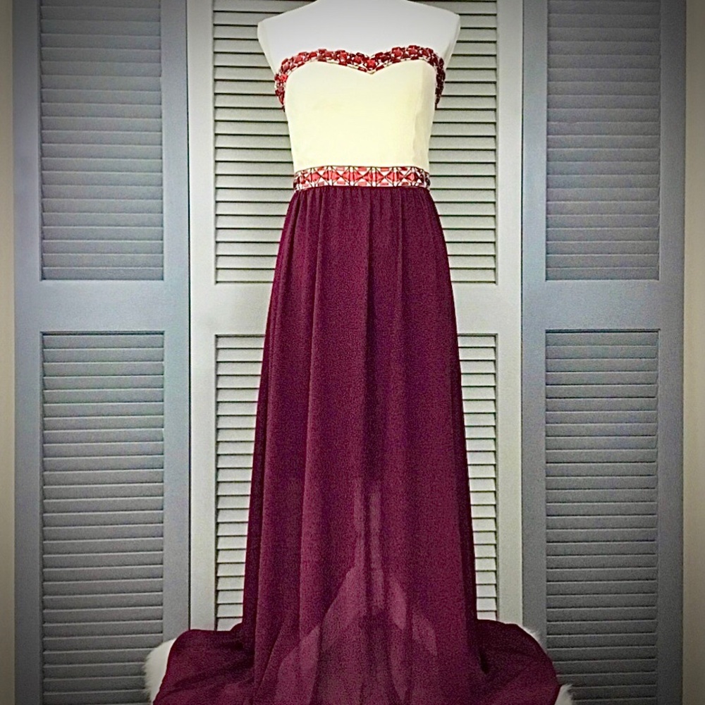 NEW Marineblu Strapless Long Formal/Prom Dress  M - Picture 3 of 9